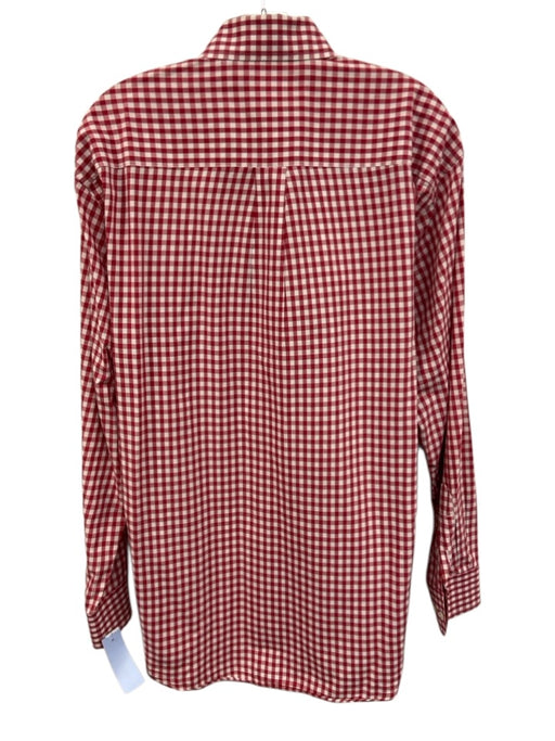 Burberry London Size M Red & White Cotton Gingham Button Up Long Sleeve Shirt Red & White / M