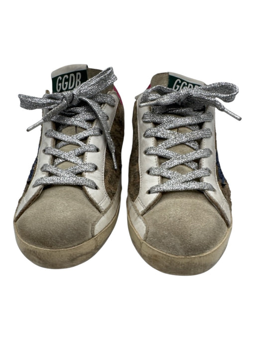Golden Goose Shoe Size 37 Beige, Brown & Blue Leather Upper Suede Sneakers Beige, Brown & Blue / 37