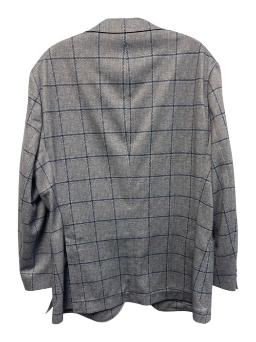 Johnnie O Gray & Blue Polyester Plaid 2 Button Men's Blazer Gray & Blue / 44r