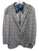 Johnnie O Gray & Blue Polyester Plaid 2 Button Men's Blazer Gray & Blue / 44r