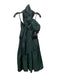 Etro Size 42 Dark Green & Black Silk & Viscose Spaghetti Strap Pleated Dress Dark Green & Black / 42