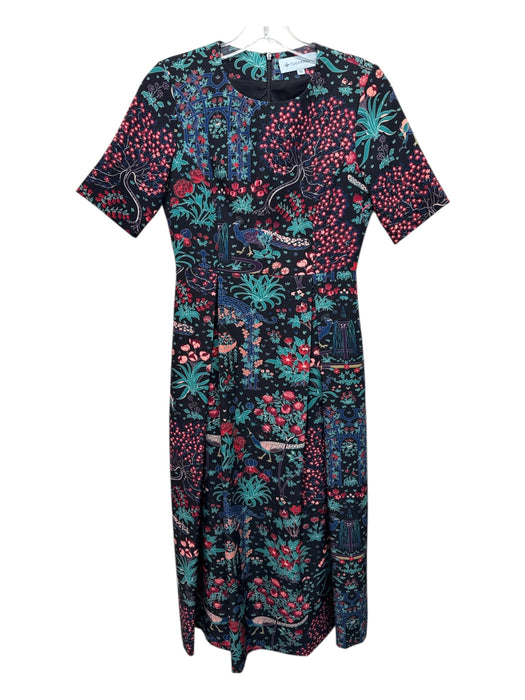 Tuckernuck Size XS Black, Blue, Red Polyester Blend Short Sleeve Maxi Dress Black, Blue, Red / XS