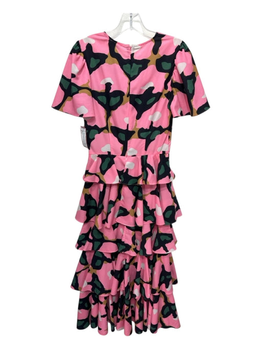 Rhode Size 2 Pink, Black, Multi Polyester Ruffle Cap Sleeve Abstract Maxi Dress Pink, Black, Multi / 2