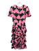 Rhode Size 2 Pink, Black, Multi Polyester Ruffle Cap Sleeve Abstract Maxi Dress Pink, Black, Multi / 2