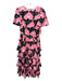 Rhode Size 2 Pink, Black, Multi Polyester Ruffle Cap Sleeve Abstract Maxi Dress Pink, Black, Multi / 2
