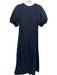 FP Beach Size XS Black Cotton Short Puff Sleeve Paneled Maxi Dress Black / XS