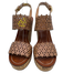 Tory Burch Shoe Size 6.5 Brown & Beige Leather Laser Cut Floral Cork Sole Wedges Brown & Beige / 6.5