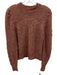 Berenice Size S Rose Pink Mohair Blend Open Knit Puff Shoulder Sweater Rose Pink / S