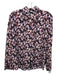 Vince Size M Black, Purple, Multi Silk Button Up Abstract Print Long Sleeve Top Black, Purple, Multi / M