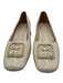 Tory Burch Shoe Size 8.5 Cream White Leather Upper Snakeskin Embossed Logo Pumps Cream White / 8.5