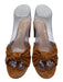 Veronica Beard Shoe Size 9 Tan Brown Leather Upper Suede Knot Block Heel Sandals Tan Brown / 9