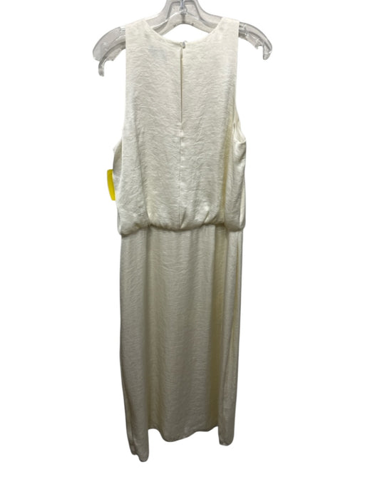 Theory Size 10 Cream White No Fabric Tag Satin Sleeveless Keyhole Back Dress Cream White / 10