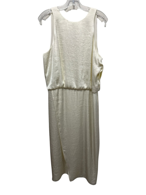 Theory Size 10 Cream White No Fabric Tag Satin Sleeveless Keyhole Back Dress Cream White / 10