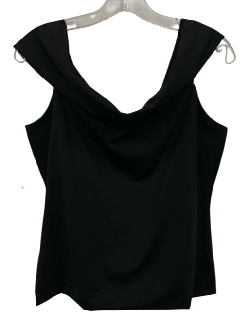 Theory Size Large Black Polyamide Blend Off Shoulder Fold Over Top Black / Large