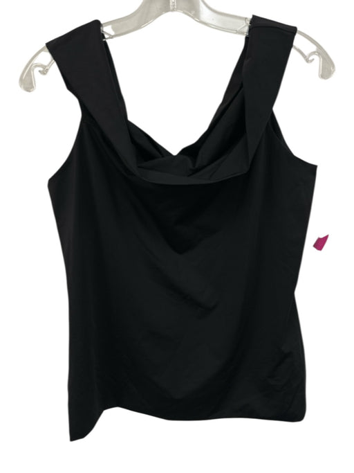 Theory Size Large Black Polyamide Blend Off Shoulder Fold Over Top Black / Large