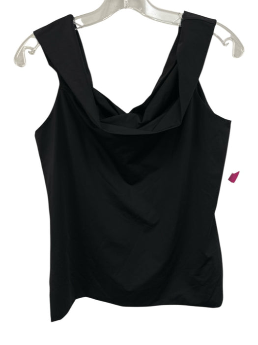 Theory Size Large Black Polyamide Blend Off Shoulder Fold Over Top Black / Large