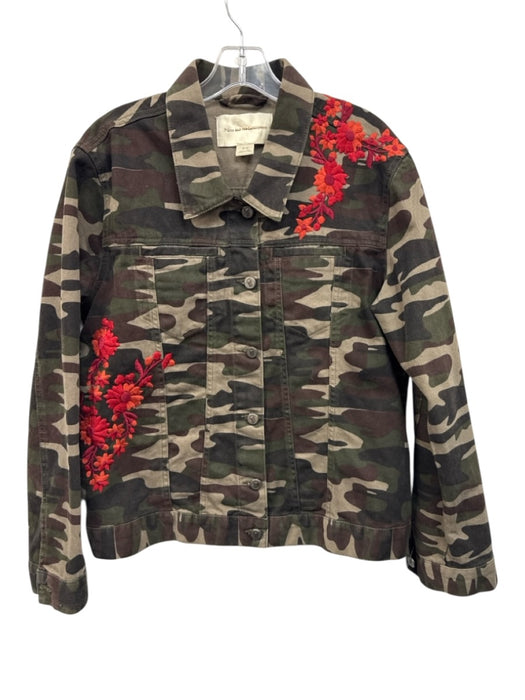 Pilcro and the Letterpress Size M Brown, Green & Red Cotton Camoflage Jacket Brown, Green & Red / M
