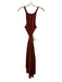 Joie Size M Rust Red Linen & Cotton Heathered Braided Straps Halter Belted Dress Rust Red / M
