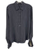 Theory Size M Navy Blue & White Silk Pin Stripe Long Sleeve Button Down Top Navy Blue & White / M