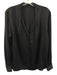 Elie Tahari Size Est M Black No Fabric Tag Long Sleeve Button Down V Neck Top Black / Est M