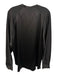 Vince Size M Navy Blue Silk Long Sleeve Stand Collar Half Button V Neck Top Navy Blue / M