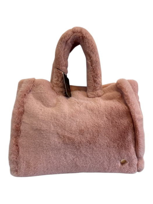 Freed 1921 Pink Polyester Faux Fur Double Handle Interior Pocket Tote Bag Pink / L