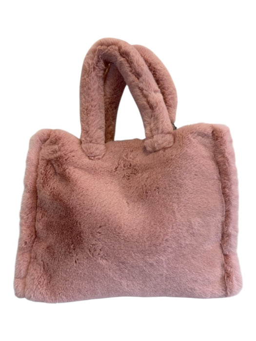 Freed 1921 Pink Polyester Faux Fur Double Handle Interior Pocket Tote Bag Pink / L