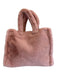 Freed 1921 Pink Polyester Faux Fur Double Handle Interior Pocket Tote Bag Pink / L