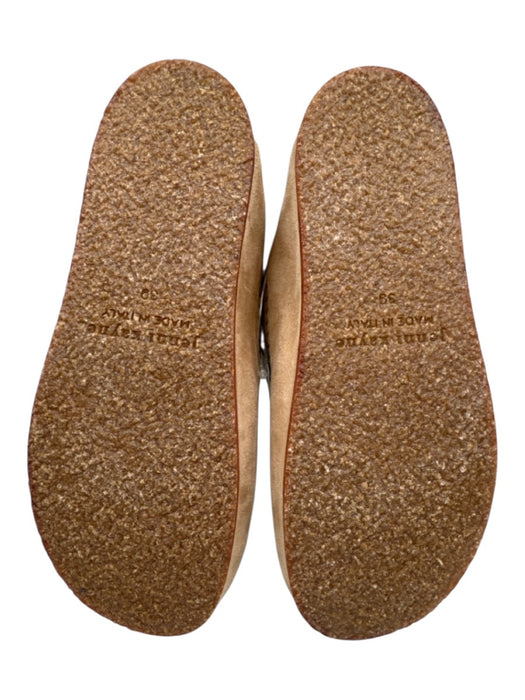 Jenni Kayne Shoe Size 39 Tan & White Suede Cork Sole Fur Lined Slip On Slippers Tan & White / 39