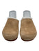 Jenni Kayne Shoe Size 39 Tan & White Suede Cork Sole Fur Lined Slip On Slippers Tan & White / 39