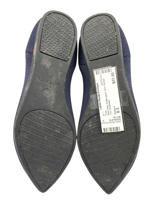 Rothy's Shoe Size 8.5 Navy Blue textile upper Knit Pointed Toe Flats Navy Blue / 8.5
