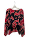 Nation Size L Red & Black Print Rayon & Silk Velvet Floral Long Sleeve Top Red & Black Print / L