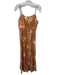 Cleobella Size S Tan, Orange, Yellow Cotton Flower Outlines Midi Dress Tan, Orange, Yellow / S