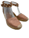 Valentino Shoe Size 39 Beige Pink Leather Jute Rockstud Ankle Strap Wedges Beige Pink / 39