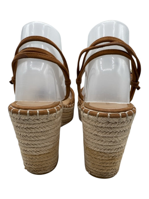 Veronica Beard Shoe Size 8 Brown & Beige Suede Jute Strappy Platform Wedges Brown & Beige / 8