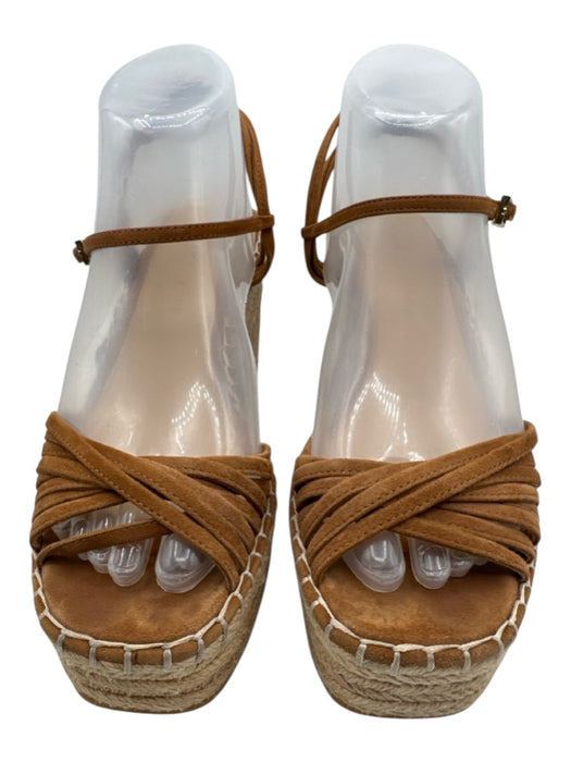 Veronica Beard Shoe Size 8 Brown & Beige Suede Jute Strappy Platform Wedges Brown & Beige / 8