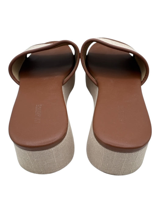 L'agence Shoe Size 8 Beige & Brown Canvas Leather trim Platform Sandals Beige & Brown / 8