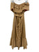 Karina Grimaldi Size S Beige Cotton Strapless Pop Over Ruffles Midi Dress Beige / S