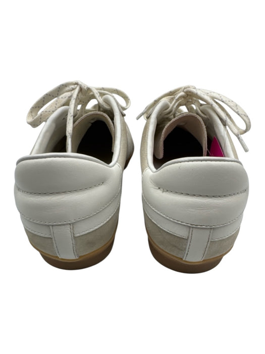 Closed Shoe Size 38 Gray & White Suede & Leather Scallop Detail Lace Up Sneakers Gray & White / 38