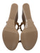 Carmen Sol Shoe Size 8 Beige Rubber Rockstud 2 Strap Mule Platform Wedges Beige / 8