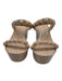 Carmen Sol Shoe Size 8 Beige Rubber Rockstud 2 Strap Mule Platform Wedges Beige / 8