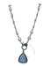Vintage La Rose Gunmetal & White Moonstone Metal Pave Diamonds Gemstone Necklace Gunmetal & White