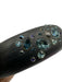 Alexis Bittar Gray & Blue Lucite Magnetic Clasp Hinge Rhinestone Bangle Bracelet Gray & Blue