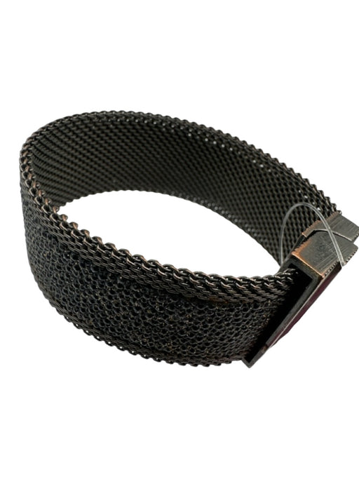 Cynthia Desser Gunmetal & Gold Leather & Brass Chainlink Magnetic Clasp Bracelet Gunmetal & Gold