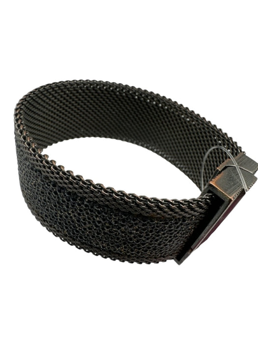 Cynthia Desser Gunmetal & Gold Leather & Brass Chainlink Magnetic Clasp Bracelet Gunmetal & Gold