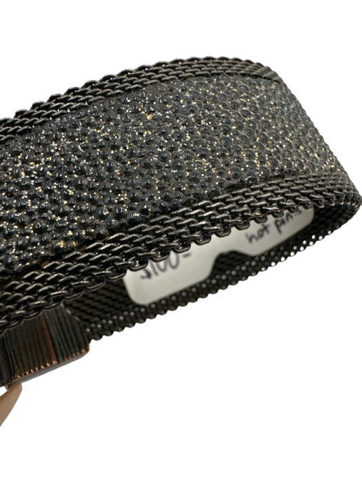 Cynthia Desser Gunmetal & Gold Leather & Brass Chainlink Magnetic Clasp Bracelet Gunmetal & Gold