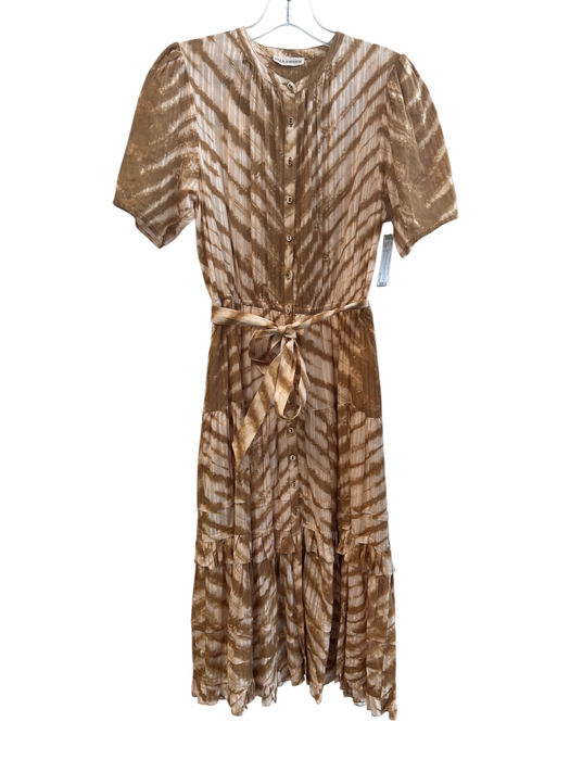 Ulla Johnson Size 2 Dijon Mustard Yellow Cotton Blend Short Sleeve Tye Dye Dress Dijon Mustard Yellow / 2