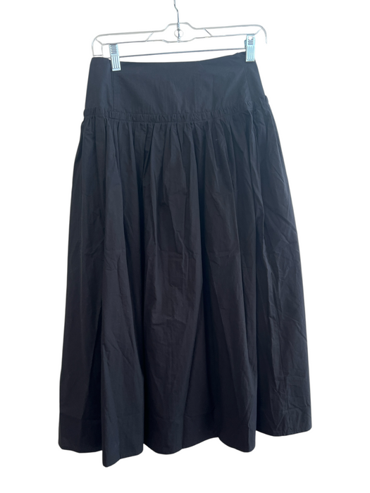 Greylin Size XS Black Cotton High Rise Side Zip Pleated Calf Length Skirt Black / XS
