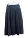 Greylin Size XS Black Cotton High Rise Side Zip Pleated Calf Length Skirt Black / XS