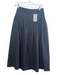 Greylin Size XS Black Cotton High Rise Side Zip Pleated Calf Length Skirt Black / XS